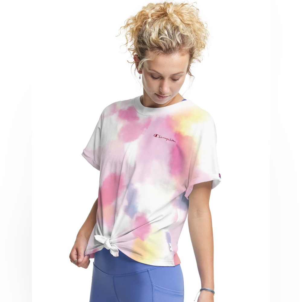 Champion Tie Dye Cropped Tee - Small